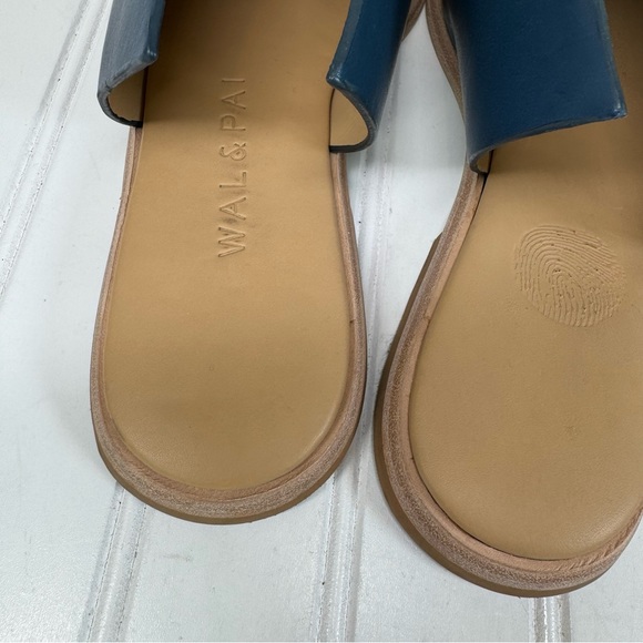 Wal & Pai Cliff blue leather mules - Picture 6 of 9
